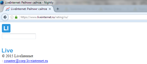 У Liveinternet.ru сломались рейтинги сайтов