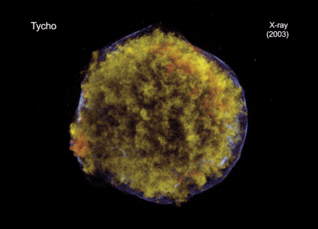 NASA показало снимки Сверхновой Тихо за 30 лет