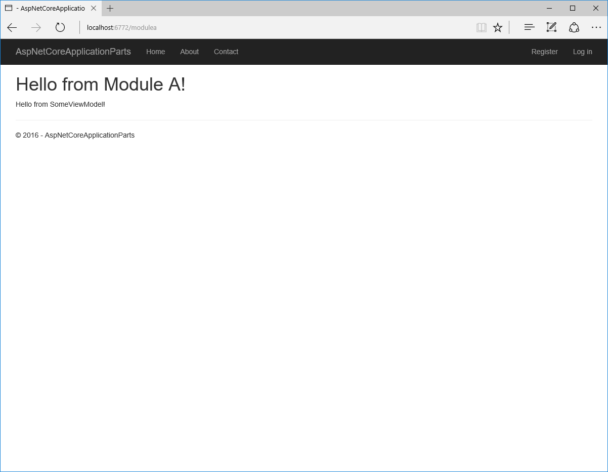 ASP.NET Core RC2: встроенная поддержка модульности (application parts) - 6 ASP.NET Core RC2: встроенная поддержка модульности (application parts) - 6