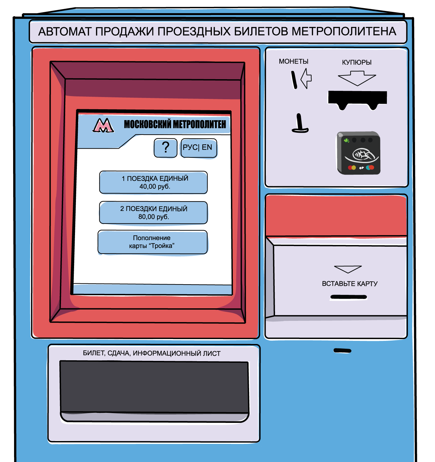 Автомат продажи билетов метро