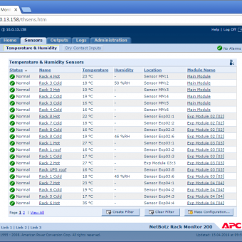 Сравнение систем мониторинга Vutlan SC8100 и APC NetBotz Rack Monitor 200 - 19