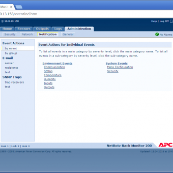 Сравнение систем мониторинга Vutlan SC8100 и APC NetBotz Rack Monitor 200 - 31