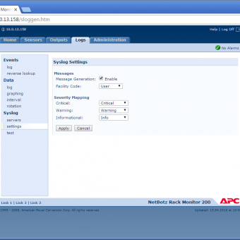 Сравнение систем мониторинга Vutlan SC8100 и APC NetBotz Rack Monitor 200 - 41