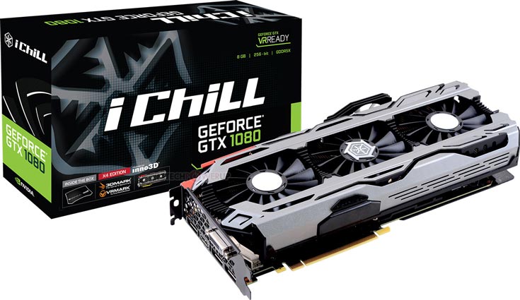 В серию Inno3D iChill GeForce GTX 1080 вошли 3D-карты с тремя и четырьмя вентиляторами