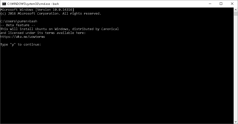Активируем Ubuntu On Windows в свежей Windows 10 Build 14316 - 3 Активируем Ubuntu On Windows в свежей Windows 10 Build 14316 - 3