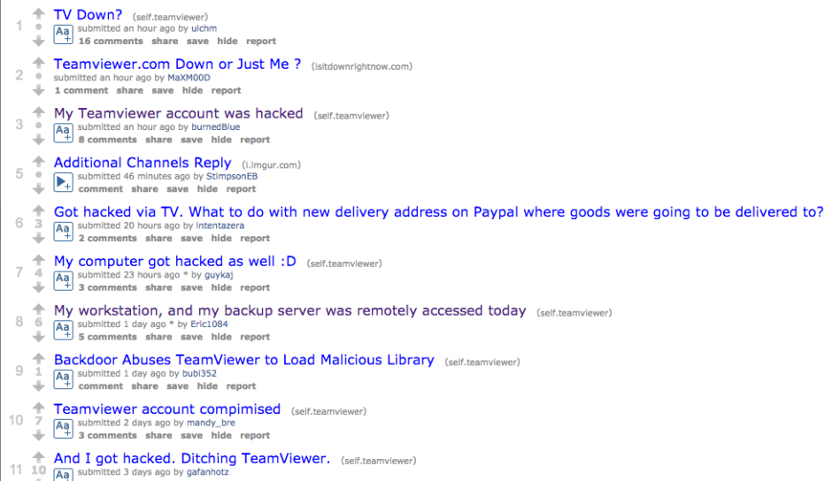 Аккаунты пользователей Teamviewer взломаны - 2