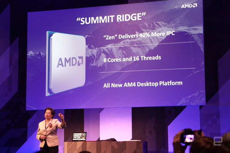 Партнеры AMD начнут получать процессоры AMD Summit Ridge на микроархитектуре Zen в следующем квартале