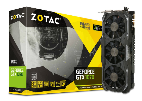 Zotac представила три видеокарты GeForce GTX 1070