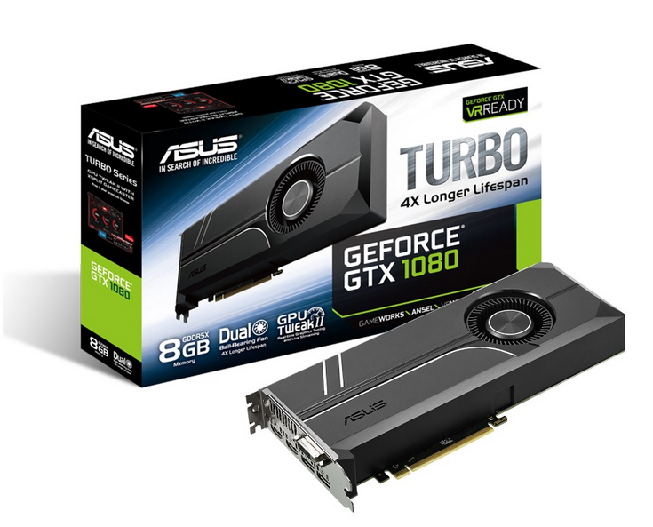 Asus представила 3D-карту Turbo GeForce GTX 1080