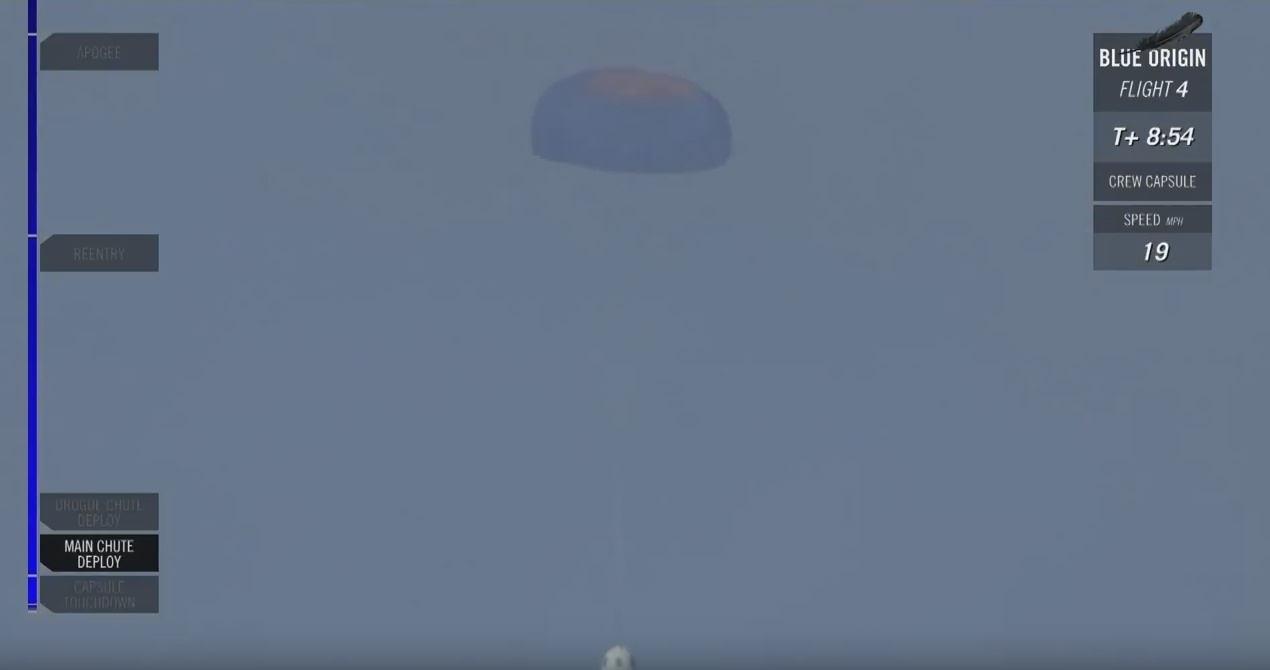 Четвертая посадка New Shepard: научные эксперименты, тест отказа парашюта и первая полная трансляция пуска - 23