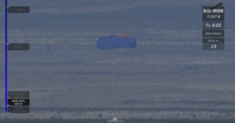 Четвертая посадка New Shepard: научные эксперименты, тест отказа парашюта и первая полная трансляция пуска - 25