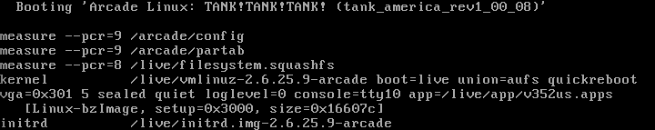 Arcade Linux boot
