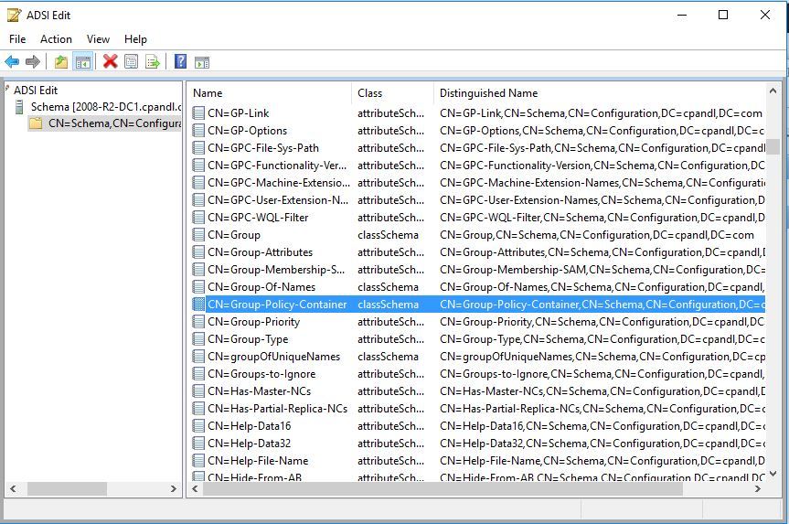 Класс Group Policy Container в ADSIEdit