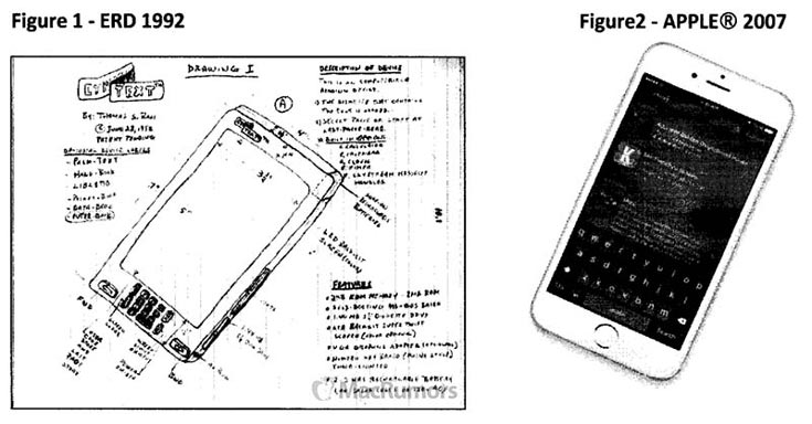 Житель Флориды утверждает, что устройства Apple iPhone, iPad и iPod были созданы по его эскизам