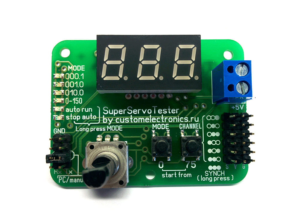 Многоканальный тестер сервоприводов с индикатором своими руками - 7