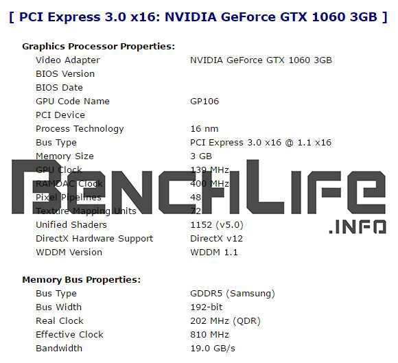 Видеокарта GeForce GTX 1060 с 3 ГБ памяти будет отличаться от старшей сестры конфигурацией GPU