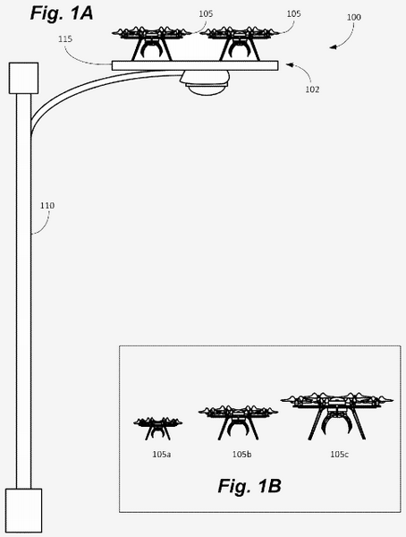 Дроны Amazon будут подзаряжаться на фонарных столбах