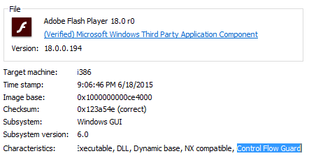 Control Flow Guard. Принцип работы и методы обхода на примере Adobe Flash Player - 12 Control Flow Guard. Принцип работы и методы обхода на примере Adobe Flash Player - 12
