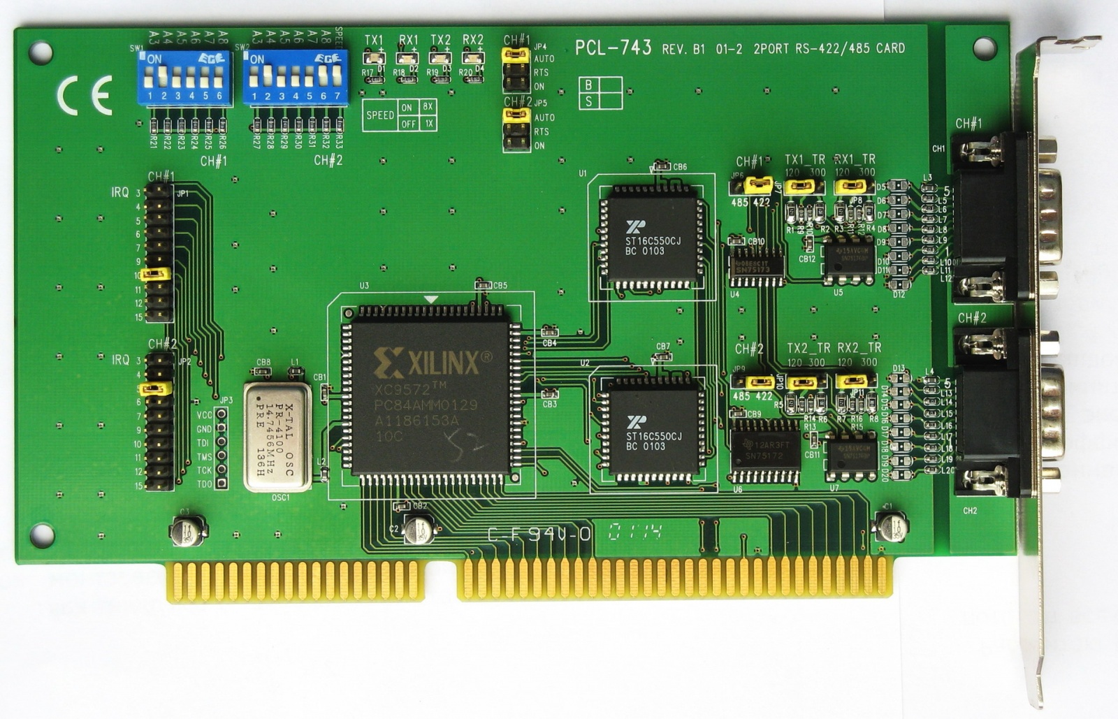 Адаптеры сопряжения RS-422 с поддержкой скоростей до 1Мбод для системной шины PCI - 1
