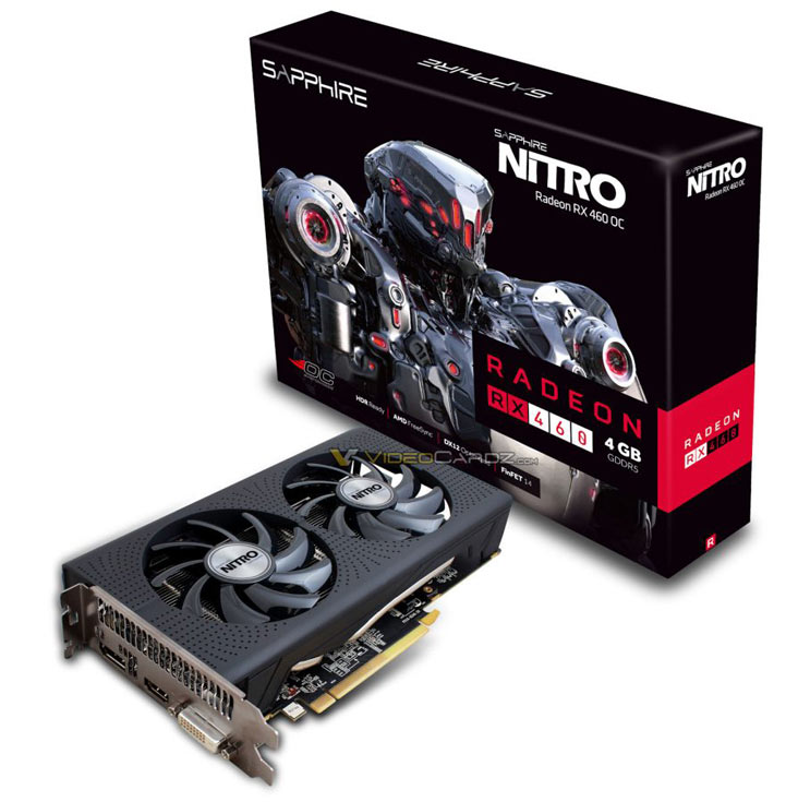 Внешне RX 460 Nitro напоминает модели RX 470 Nitro и RX 480 Nitro