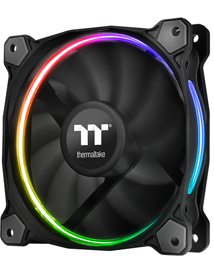 Устройства Thermaltake Riing LED RGB Radiator Fan TT Premium Edition имеют функциональную подсветку