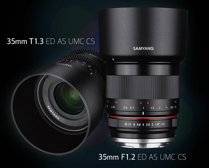 Продажи объективов Samyang 35mm F1.2 ED AS UMC CS и 35mm T1.3 ED AS UMC CS должны начаться в сентябре