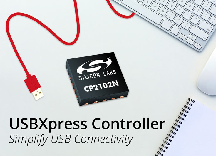 Миниатюрный контроллер Silicon Labs USBXpress CP2102N предназначен для встраиваемой электроники