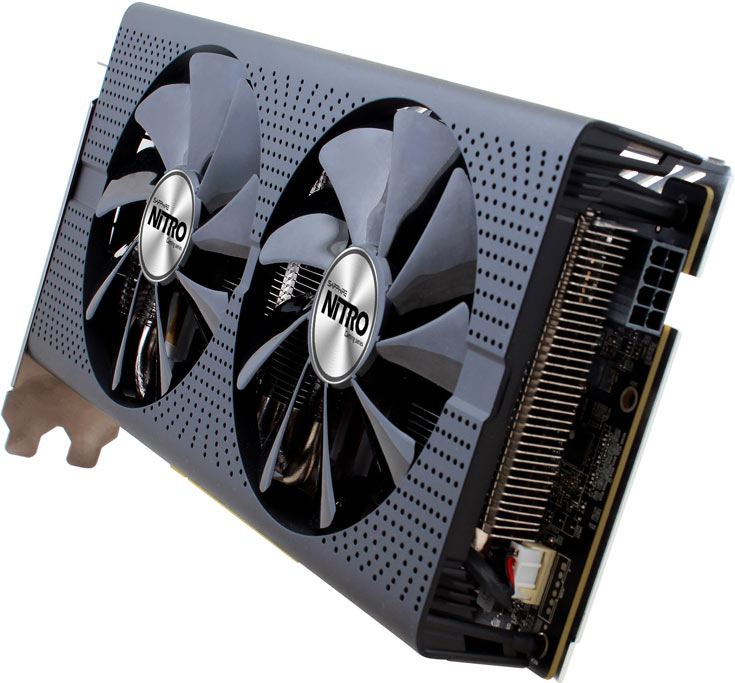 Система охлаждения 3D-карты Sapphire Nitro+ Radeon RX 470 включает два 95-миллиметровых вентилятора