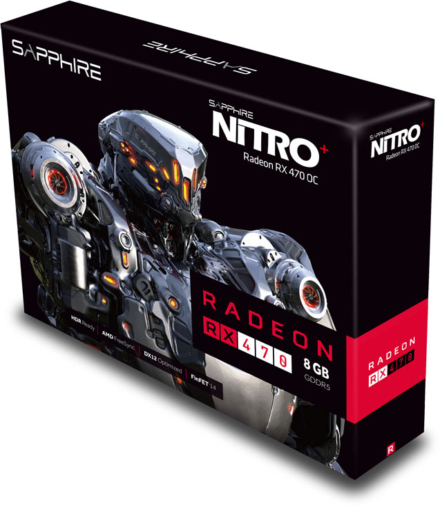 Система охлаждения 3D-карты Sapphire Nitro+ Radeon RX 470 включает два 95-миллиметровых вентилятора
