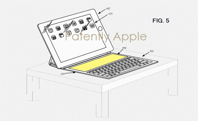 Патент описывает обновленный аксессуар Apple Smart Keyboard для iPad Pro с сенсорным дисплеем