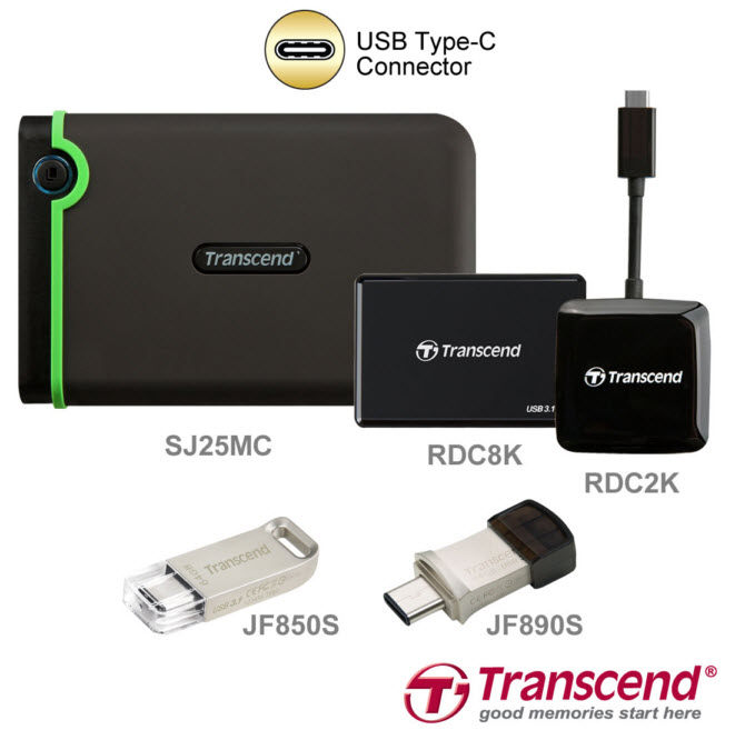 Transcend анонсировала линейку накопителей с разъемом USB-C