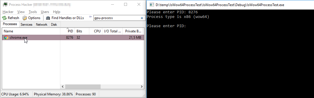 Iswow64process2 не найдена в библиотеке dll. Close process winapi.