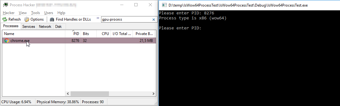 Obs iswow64process2 не найдена. Close process winapi.