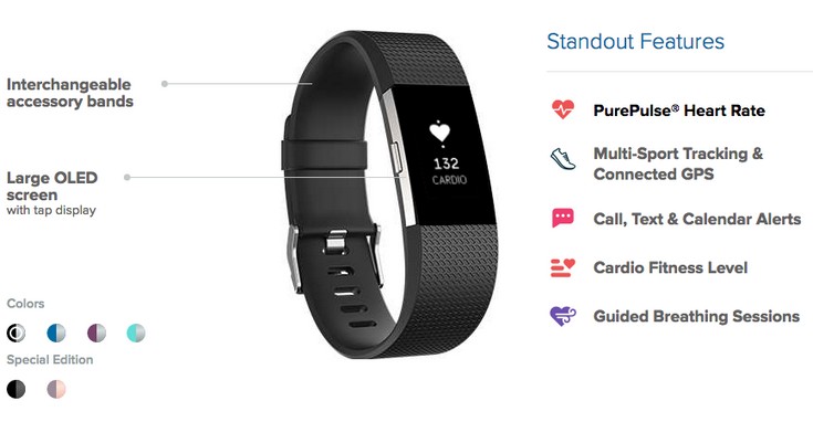 Fitbit представила трекеры Flex 2 и Charge 2