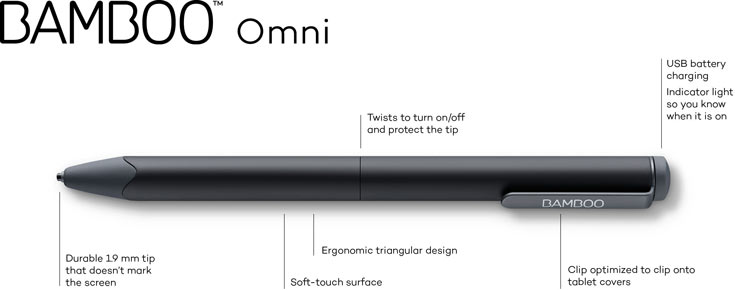 Представлены перья Wacom Bamboo Omni, Bamboo Solo и Bamboo Duo