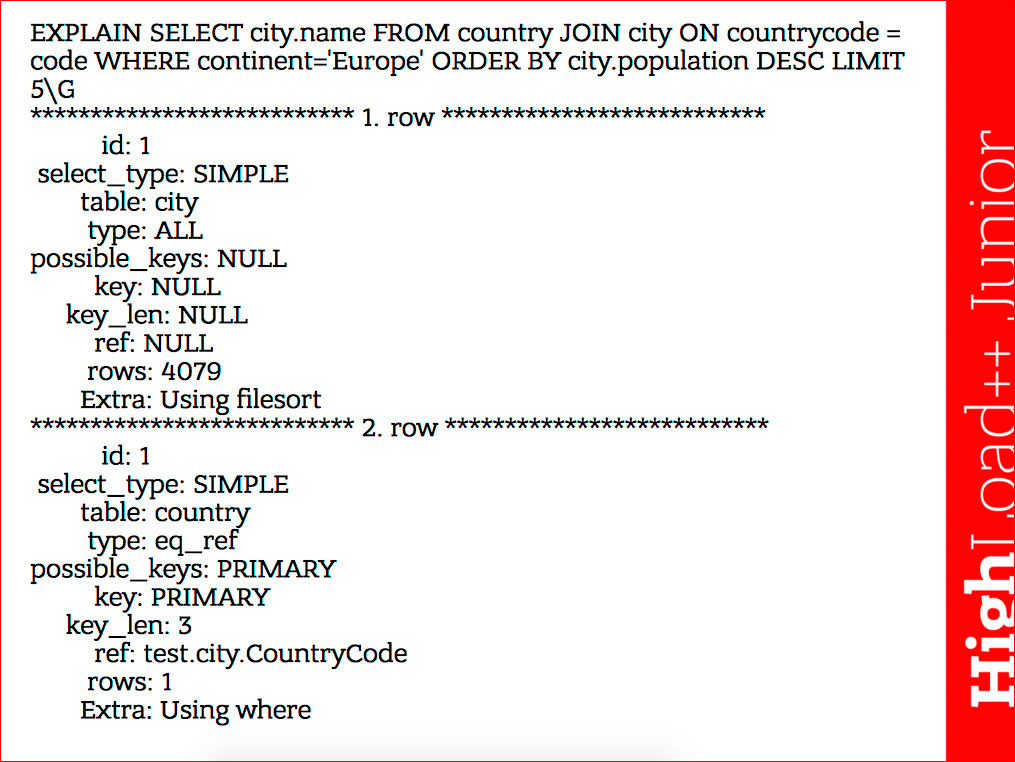 Основы индексирования и возможности EXPLAIN в MySQL - 16