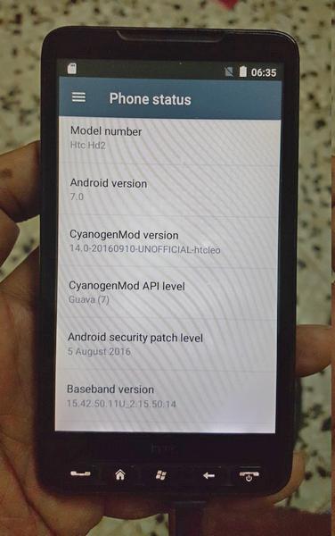  HTC HD2 сумел запустить ОС Android 7.0