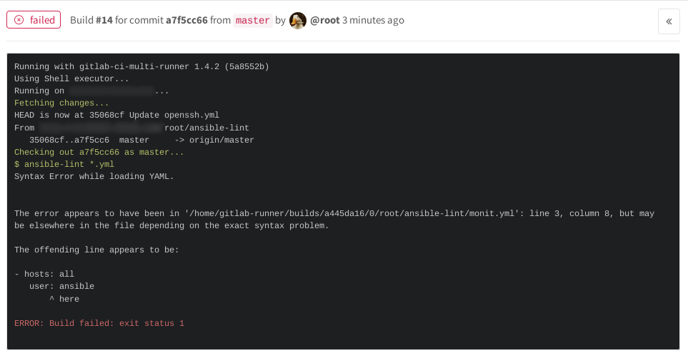 Gitlab-CI и проверка корректности синтаксиса Ansible-lint - 14