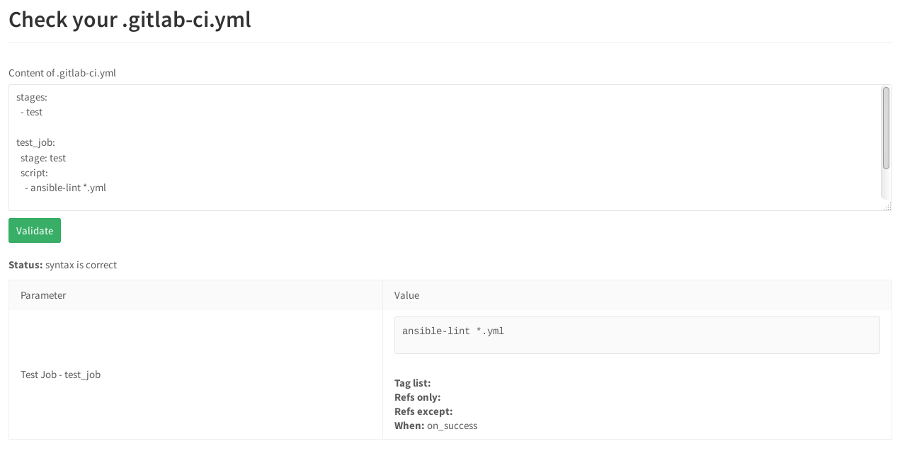 Gitlab-CI и проверка корректности синтаксиса Ansible-lint - 6