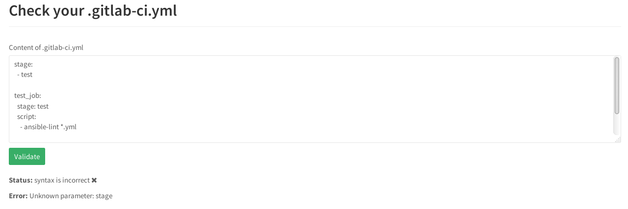 Gitlab-CI и проверка корректности синтаксиса Ansible-lint - 7