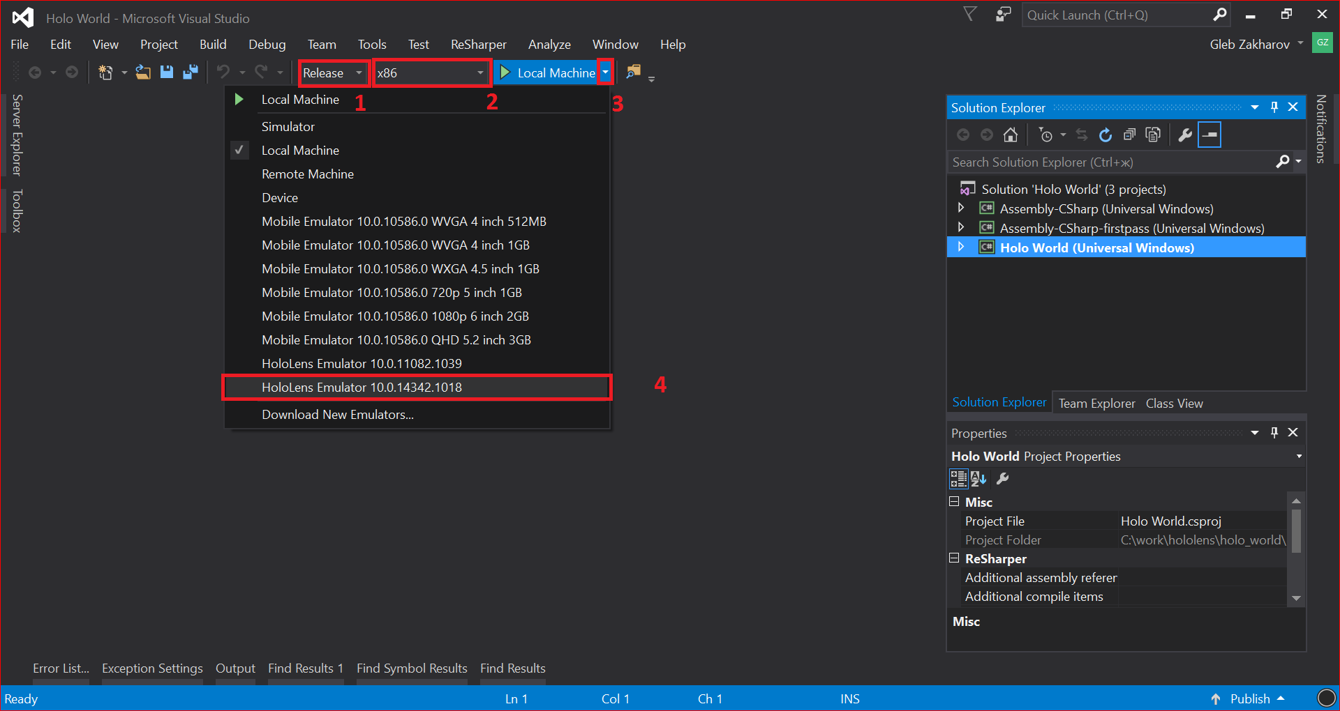 Пишем Hello World для HoloLens - 14 Пишем Hello World для HoloLens - 14