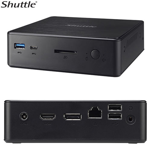 На передней панели Shuttle XPC nano NC02U есть разъемы USB-A и USB-C