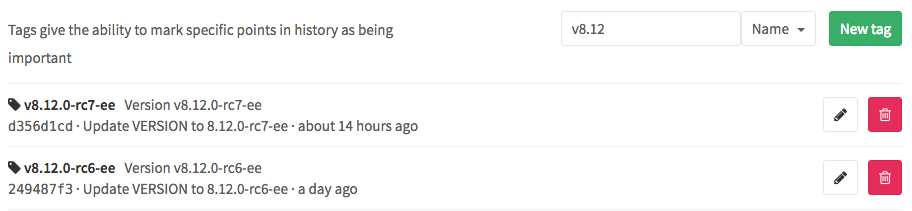 Filter tags by name in GitLab 8.12