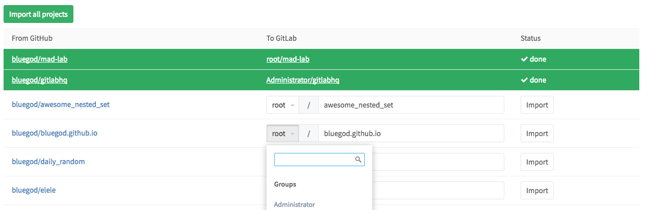 Improved GitHub importer in GitLab 8.12