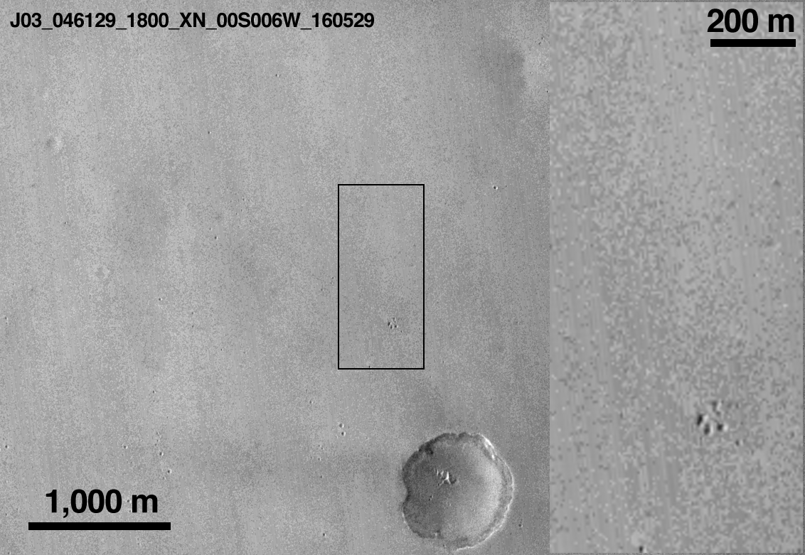Mars Reconnaissance Orbiter помог найти место падения зонда «Скиапарелли» - 3