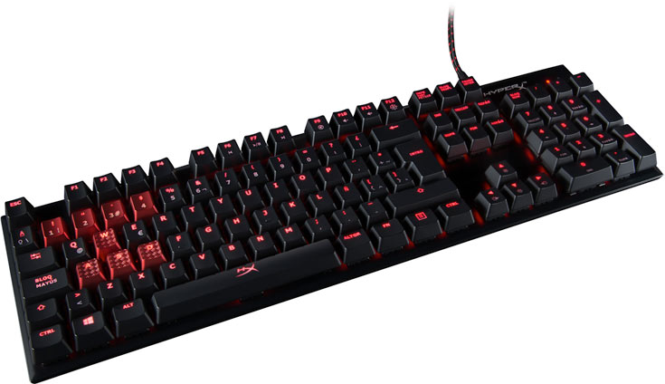 Клавиатура HyperX Alloy FPS оснащена подсветкой