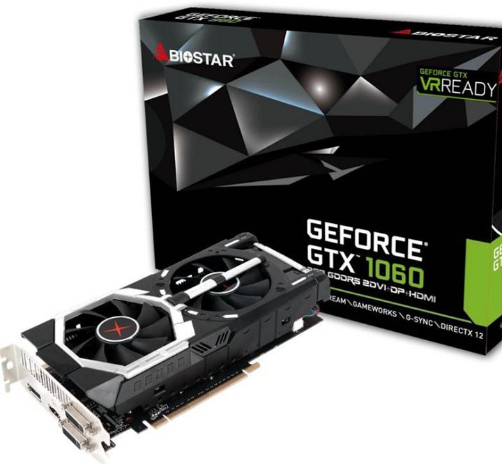 Карты Biostar GeForce GTX 1060 различаются объемом видеопамяти и количеством блоков CUDA