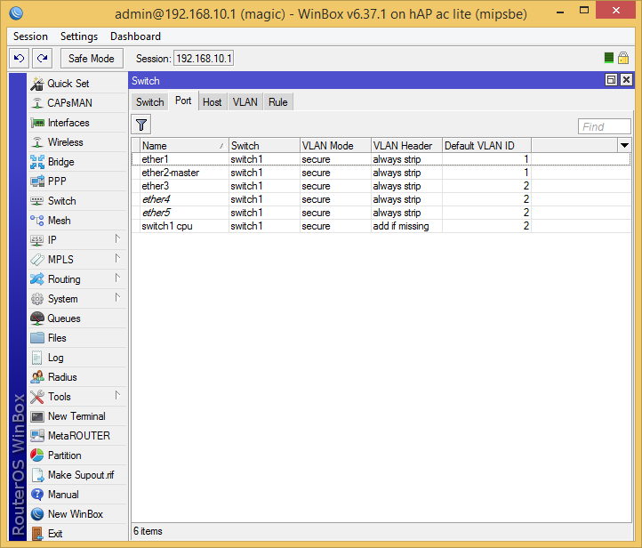 Mikrotik: маленькая хитрость switch chip - 3 Mikrotik: маленькая хитрость switch chip - 3