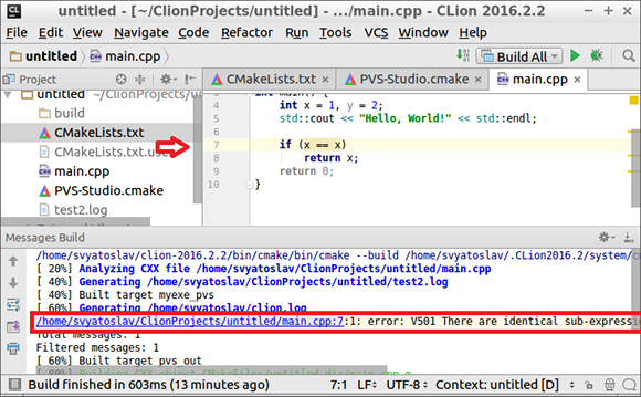 PVS Studio. PVS 6.0 программа. Cmake вид. Как добавить библиотеку в cmake.