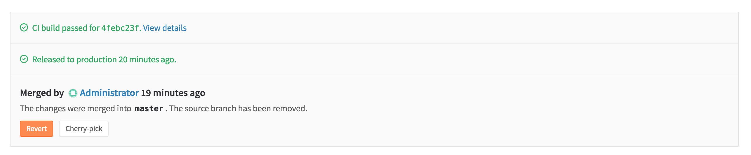 Релиз GitLab 8.13 - 10 See when a deploy happened in GitLab 8.13